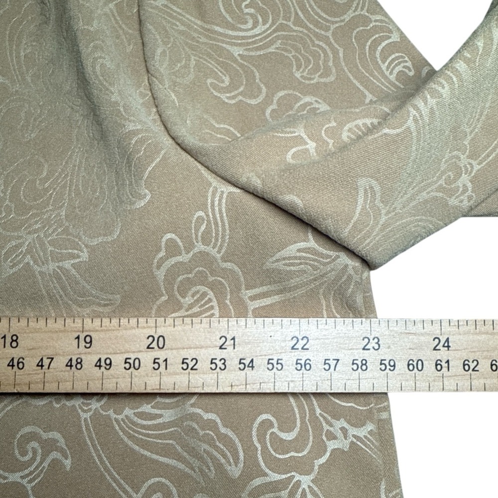 Requirements Women XL Beige Textured Open Front Blazer Faux Suede Floral Pockets - Picture 9 of 9